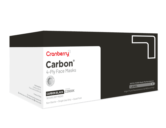 Cranberry Carbon ASTM Level 3 Earloop Mask
