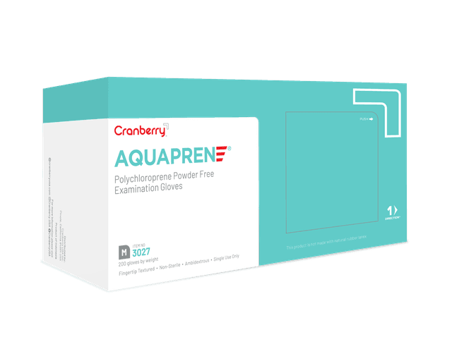 Cranberry Aquaprene Chloroprene exam Gloves