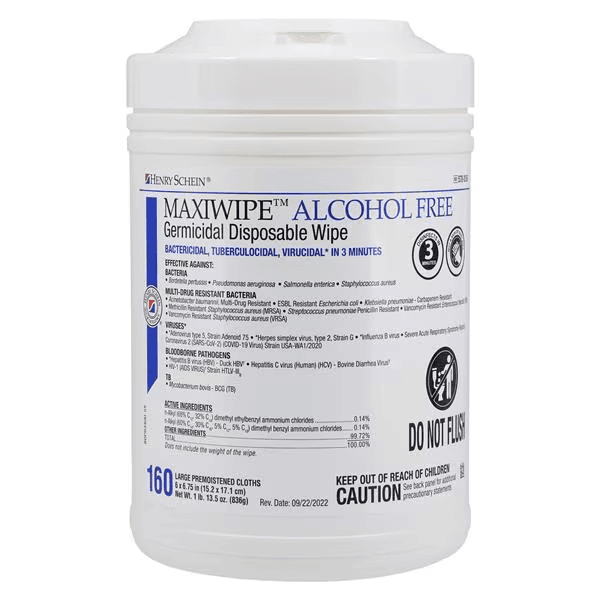 MaxiWipe Alcohol Free Germicidal Disinfectant Wipes