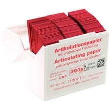 Articulating & Occlusal Indicators > Articulating Paper > Hanel Articulating Paper Strips - 200 Microns, Red, 300/Dispenser Box