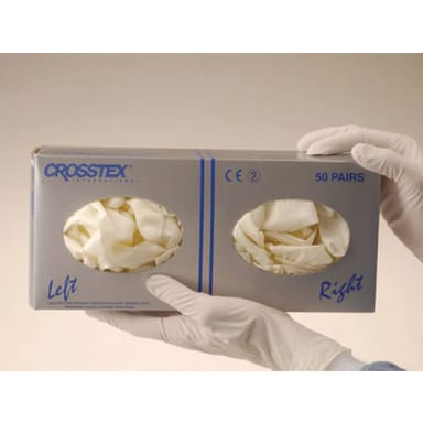 Crosstex Left/Right Fitted Nonsterile Latex Exam Gloves
