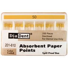 Color-Coded Paper Points - Nonmarked, Spill Proof Box, 200/Box - Tip Size #15