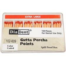 Gutta Percha Points ISO Sizes Non-Marked - Auxiliary Sizes, Spillproof Box, 100/Pkg - Fine-Medium