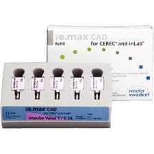 IPS e.max CAD Blocks - Impulse, Size C14, 5/Pkg - Opal Shade 1, Size C14