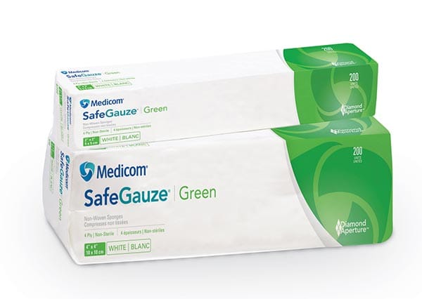 SafeGauze Green Nonwoven Gauze Sponges